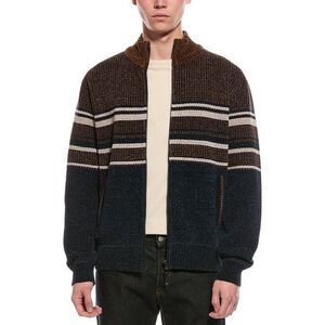 Point Zero Mens  Semi Fit Zip Mock Neck Sweater, Blue